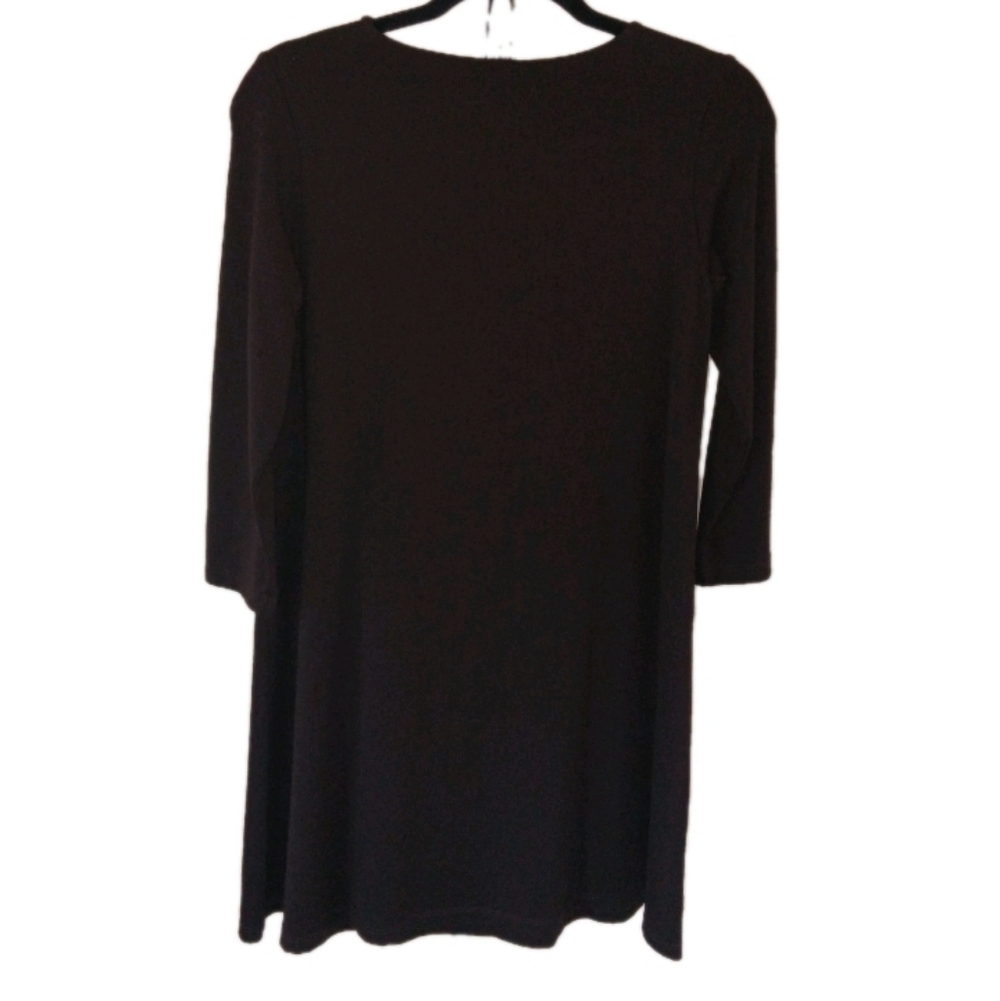 Susana Monaco Brown Stretch Knit 3/4 Sleeve Dress Small - Picture 2 of 5